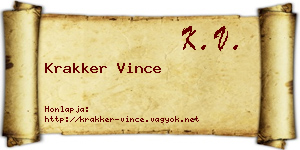 Krakker Vince névjegykártya
