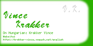 vince krakker business card